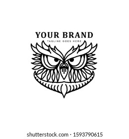 Owl design logo icon - vector illustrations