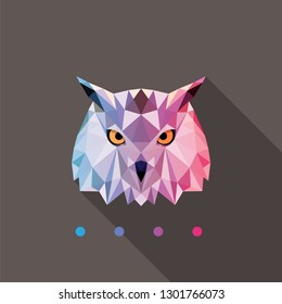 Owl design, low poly style. vector illustration