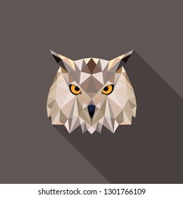 Owl design, low poly style. vector illustration