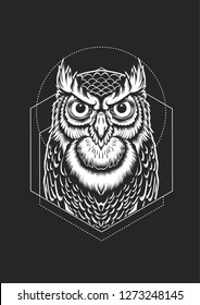 owl design with a minimalist design