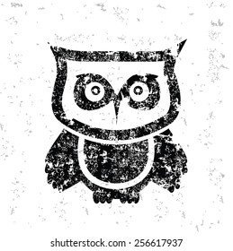 Owl design on old paper,grunge vector