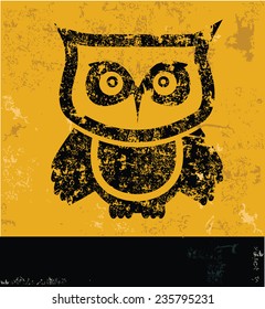 Owl design on yellow background,yellow vector