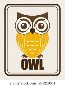 owl design over beige background vector illustration