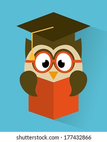 owl design over blue  background vector illustration