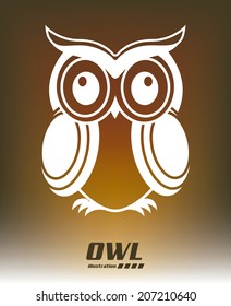 owl design over brown background vector illustration