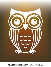 owl design over brown background vector illustration