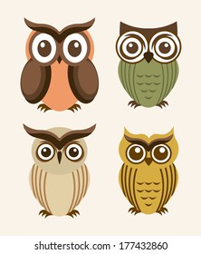 owl design over  white background vector illustration