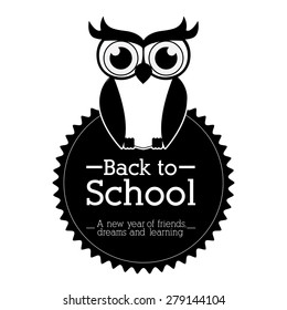 Owl design over white background, vector illustration