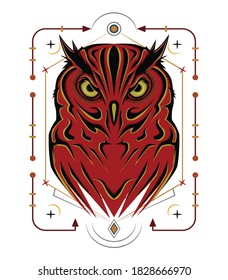 the owl design template with ornament.