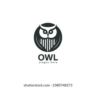 Ilustración del logotipo del vector de diseño de búho	
