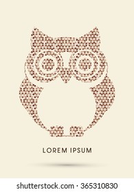 Owl designed using brown mosaic pattern graphic vector