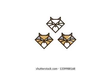 owl diamond logo vector icon