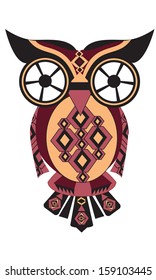 owl from difficult geometrical figures. Vector illustration for your design.