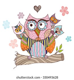 Owl Doodle Vector