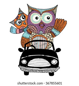 Owl Doodle Vector