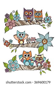 Owl Doodle Vector