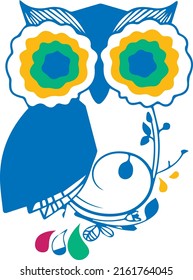 Gráficos de iconos de arte de vectores de dibujo de búho