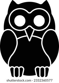 owl dreadful bird animal wild Glyph