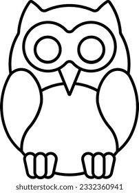 owl dreadful bird animal wild Outline