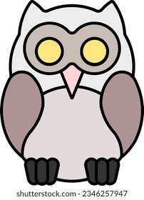 owl dreadful bird animal wild Outline