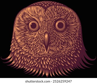 Owl. Editable hand drawn illustration. Vector vintage engraving. Isolated on black background. 8 EPS