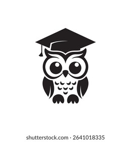 Owl education academy logo has a unique concept blend, with the owl wearing the graduation toga