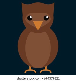 Owl education flat icon, vector sign, colorful pictogram isolated on black. Symbol, logo illustration. Flat style design