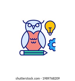 owl education icon in vector. Logotype