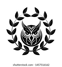 Owl education logo - emblem vector image