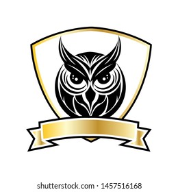 Owl education logo - emblem vector image
