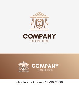 Owl Education Logo template element symbol in luxury color