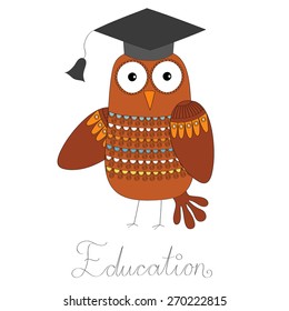 Owl education symbol vector illustration