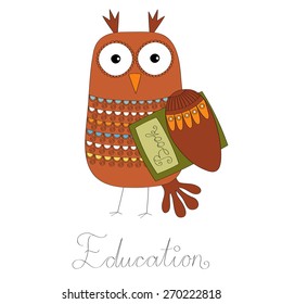 Owl education symbol vector illustration 