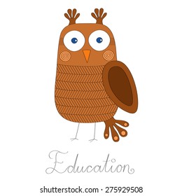 Owl education symbol vector illustration 