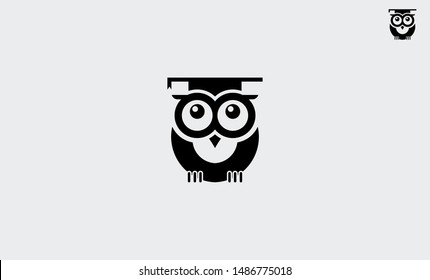 OWL EDUCATION VECTOR,Owl education logo. Graduation, teacher, student, studying illustration. Educational center logo. Owl - the symbol of wisdom and knowledge. Graduation symbol. Teacher image. Stude