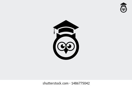 OWL EDUCATION VECTOR,Owl education logo. Graduation, teacher, student, studying illustration. Educational center logo. Owl - the symbol of wisdom and knowledge. Graduation symbol. Teacher image. Stude