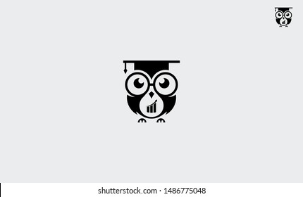 OWL EDUCATION VECTOR,Owl education logo. Graduation, teacher, student, studying illustration. Educational center logo. Owl - the symbol of wisdom and knowledge. Graduation symbol. Teacher image. Stude