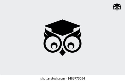 OWL EDUCATION VECTOR,Owl education logo. Graduation, teacher, student, studying illustration. Educational center logo. Owl - the symbol of wisdom and knowledge. Graduation symbol. Teacher image. Stude