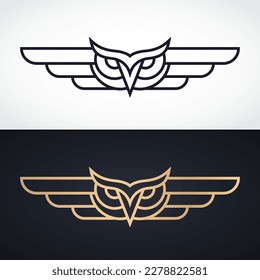 owl elegant linear logo set