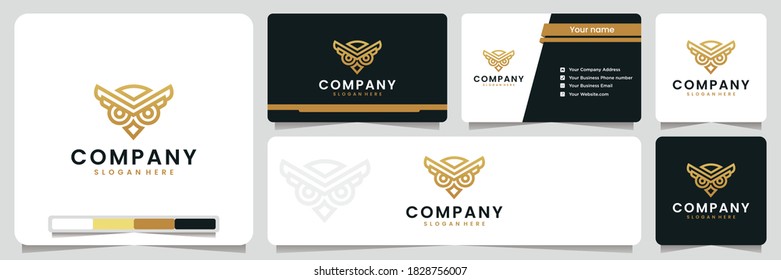 owl , elegant , luxury ,golden color, logo design inspiration