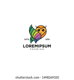Owl Emblem Label logo design vector
