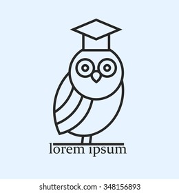 Owl emblem -symbol of wisdom. Vector EPS10