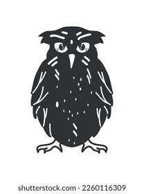 owl esoteric colorless icon isolated