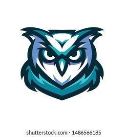owl esport logo mascot template, vector illustration.