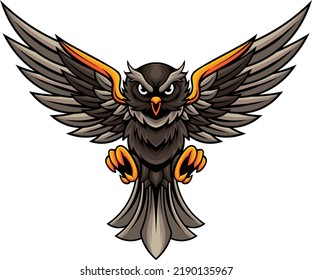 Owl esport logo with premium quality stock vector