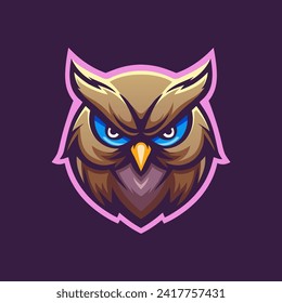 Owl e-sport logo vector illustration