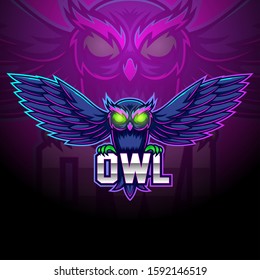 Owl esport mascot logo design