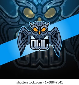 Owl esport mascot logo design