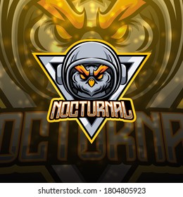 Owl esport mascot logo design	