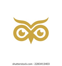 Owl eye infinity line modern logo